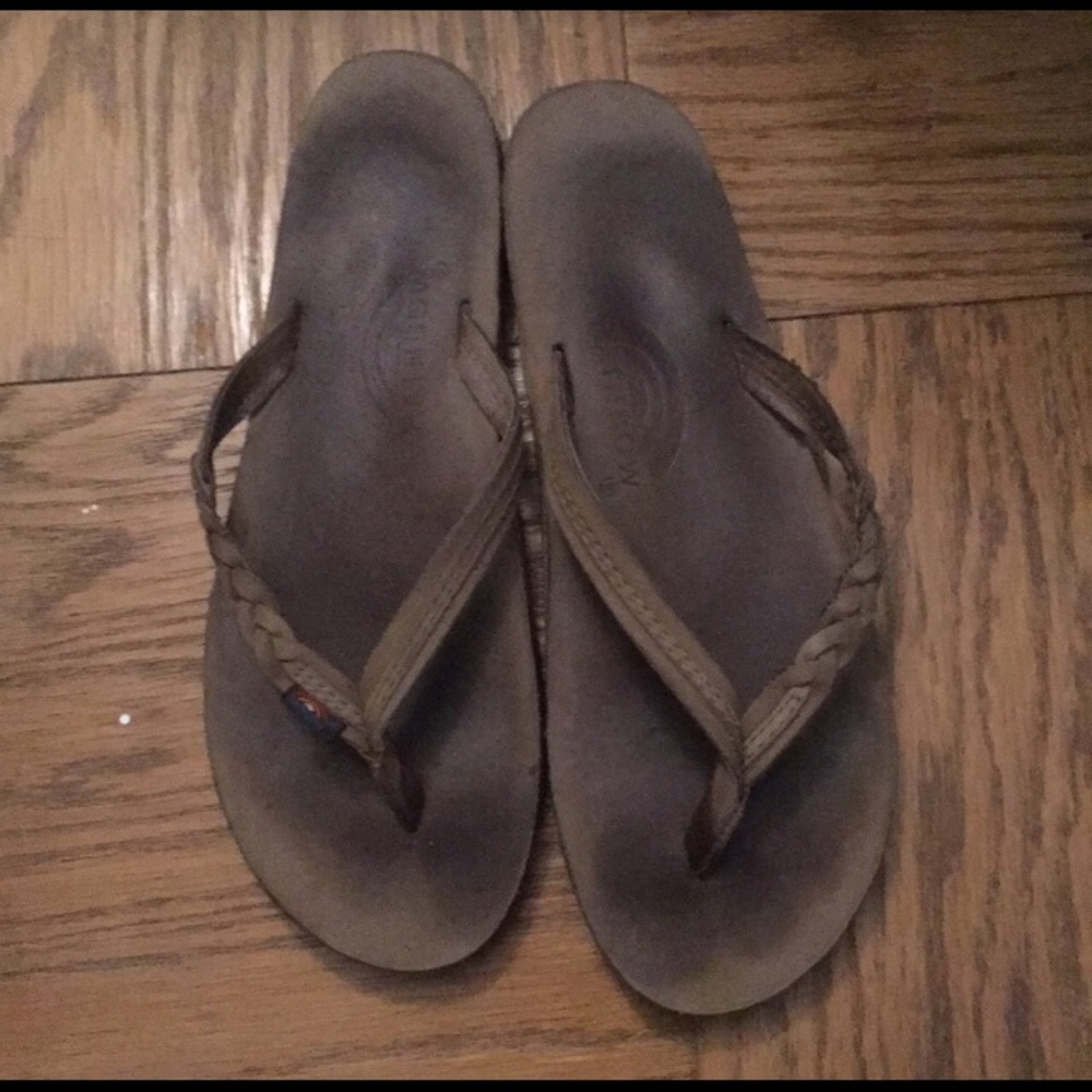Rainbows Flip Flops braided strap Size large